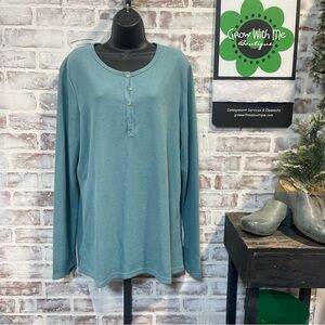 Michelle Mae Long Sleeve Henley Shirt 1XL